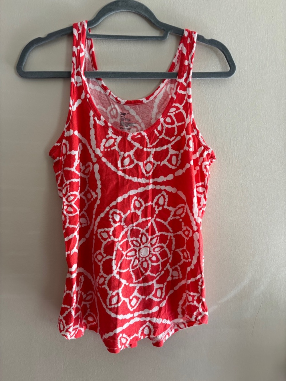 GAP Red Tank Top with White Circular Print